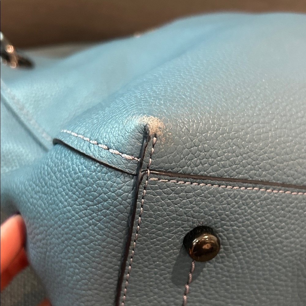 Coach Teal Leather Shoulder Bag - Picture 5 of 8